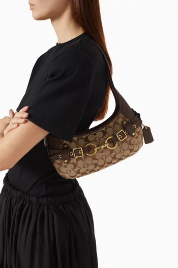 Belted Ergo 26 Shoulder Bag in Signature Jacquard