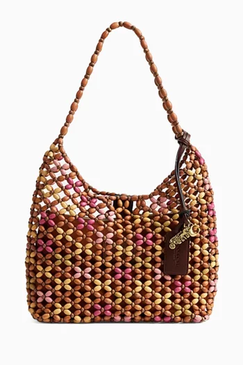 Brooklyn Shoulder Bag 28 in Wooden Beading