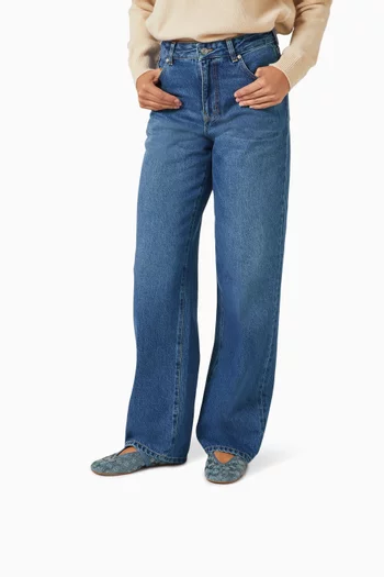 Sculpted C Mary Jane Flats in Denim