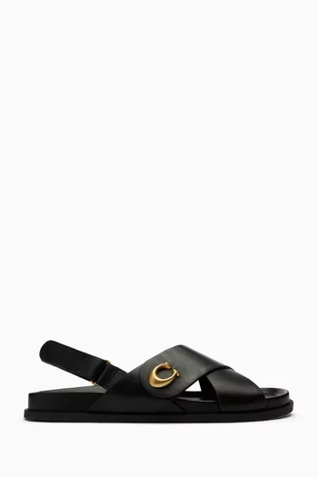 Sculpted C Criss Cross Sandals in Leather
