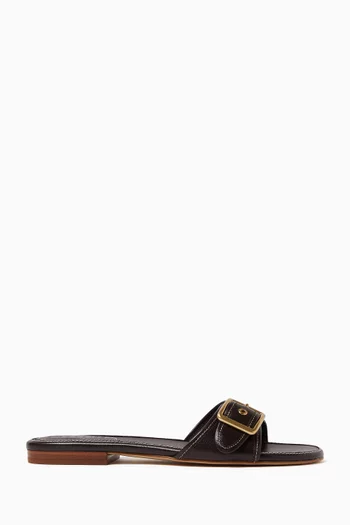 Margot Flat Sandals in Leather