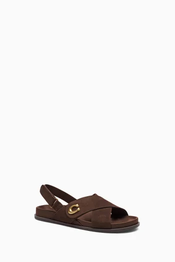 Sculpted C Criss Cross Sandals in Suede