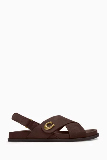 Sculpted C Criss Cross Sandals in Suede
