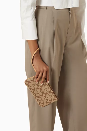 Small Wristlet Pouch in Signature Jacquard