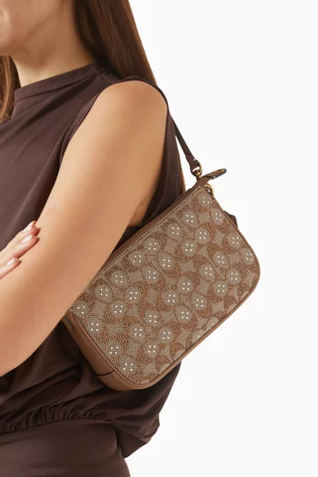 Plaza Crystal-embellished Shoulder Bag in Signature Jacquard