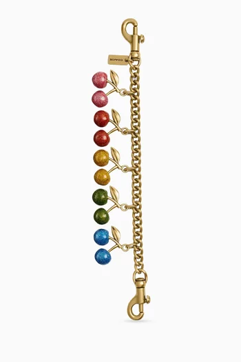 Cherries Motif Chain Bag Charm in Metal