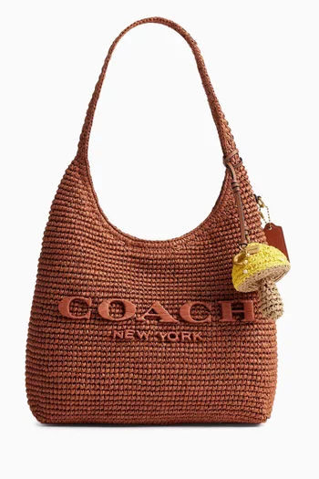 Mushroom Bag Charm in Woven Straw