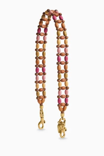 Beaded Bag Strap in Wood