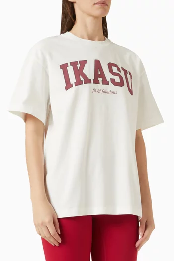 Campus-print Oversized T-shirt in Cotton