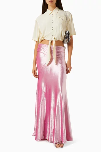 Crop-top Shirt in Crepe de Chine