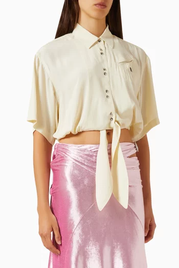 Crop-top Shirt in Crepe de Chine