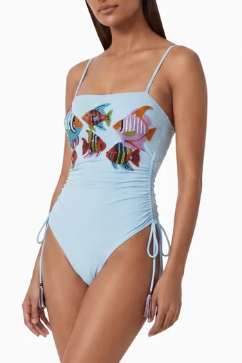 Snorkel Beaded Maillot One-piece Swimsuit