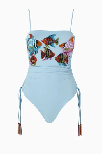 Snorkel Beaded Maillot One-piece Swimsuit