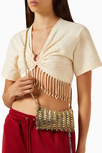 Small Sac A Main Reversible Crossbody Bag in Brass