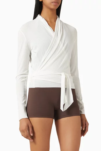 Rib Ballet Wrap Top