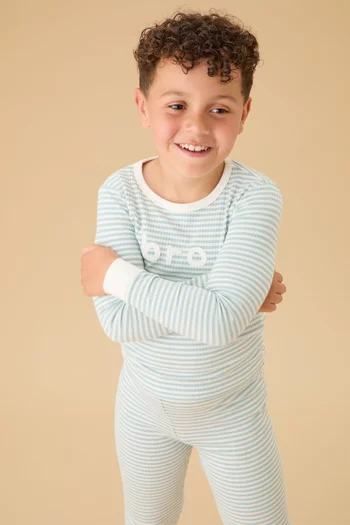 Bro Ribbed Striped Pyjama Set