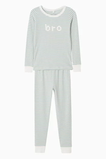 Bro Ribbed Striped Pyjama Set