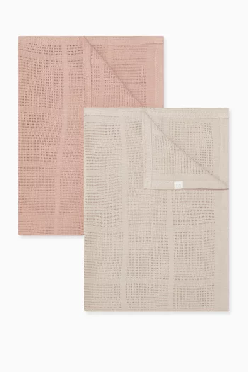 Cellular Blankets, Set of 2