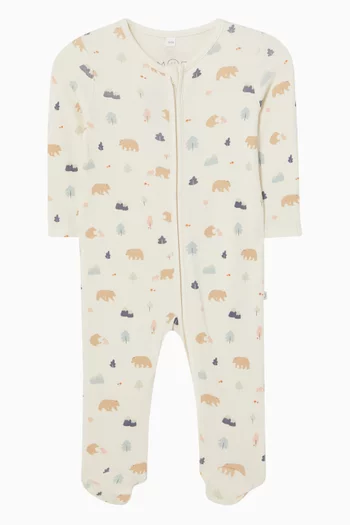 Bear-print Sleepsuit