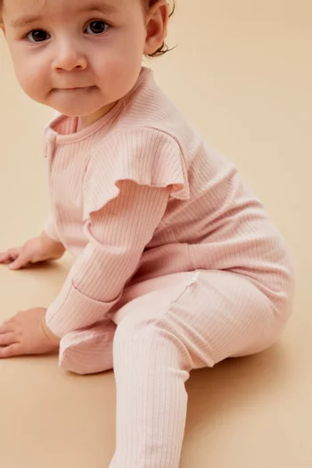 Ribbed Zip-up Sleepsuit