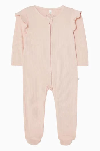 Ribbed Zip-up Sleepsuit