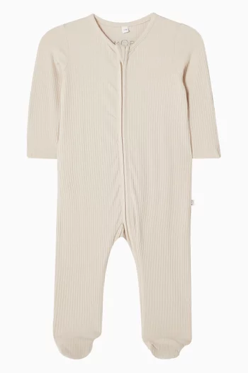 Ribbed Zip-up Sleepsuit