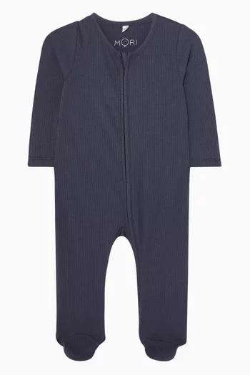 Ribbed Zip-up Sleepsuit