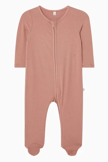 Ribbed Zip-up Sleepsuit