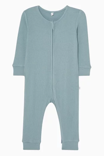 Ribbed Zip-up Sleepsuit