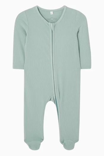 Ribbed Zip-up Sleepsuit