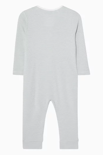 Striped Zip-up Sleepsuit