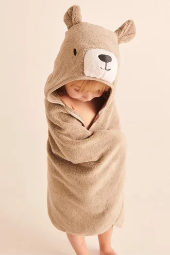 Bear Hooded Towel in Cotton-blend
