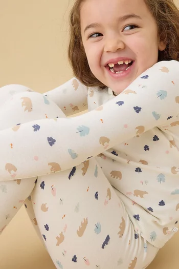 Bear-print Pyjama Set