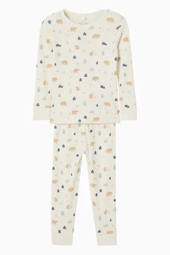 Bear-print Pyjama Set