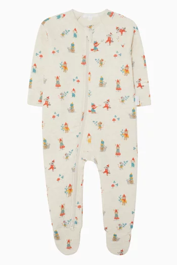 Quilted Sleepsuit in Cotton-blend