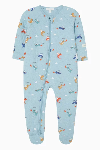 Quilted Sleepsuit in Cotton-blend