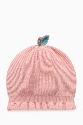 قبعة بيني مطرزة بزهور مزيج قطن