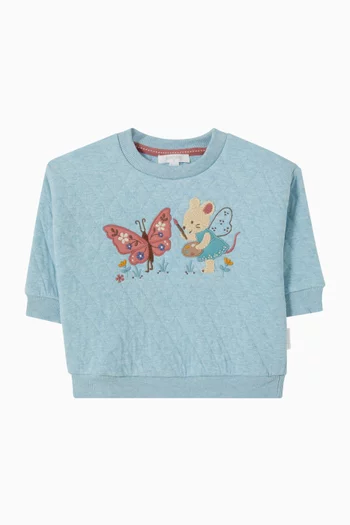 Quilted Sweatshirt in Cotton-blend
