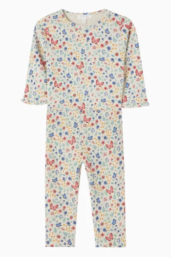Butterfly-print Pants in Cotton-blend