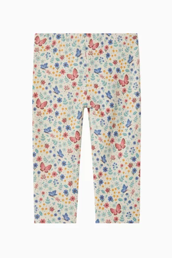 Butterfly-print Pants in Cotton-blend