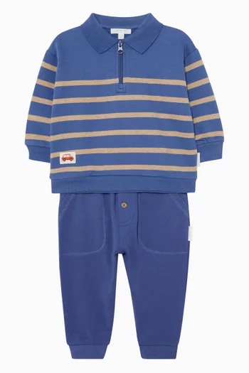 Merlin Striped Polo Sweater in Organic Cotton
