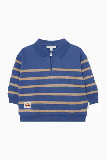 Merlin Striped Polo Sweater in Organic Cotton