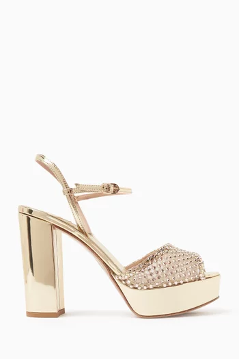 Gilda 120 Platform Sandals in Metallic Leather