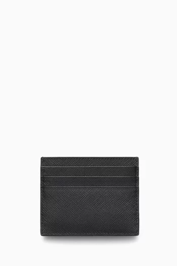 Triangle Logo Cardholder in Saffiano Leather