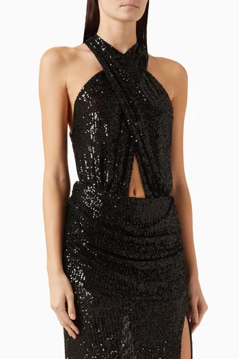 Sequin Halter Bodysuit