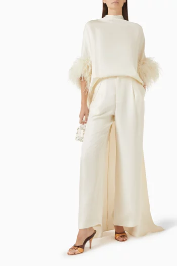 Wide-leg Pants in Silk Twill