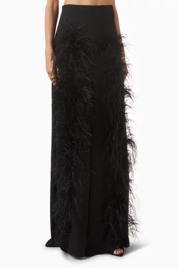 Feather Wide-leg Pants in Georgette