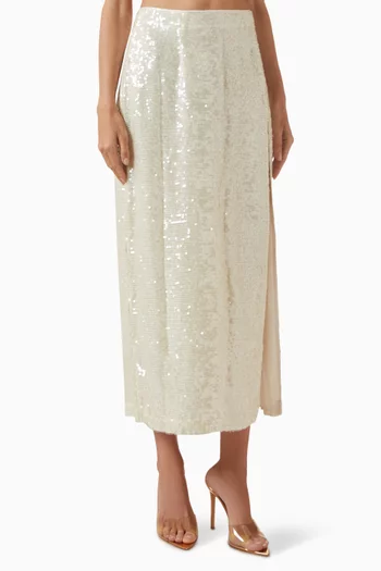 Sequin-embellished Midi Skirt