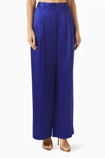 Pleated Pants in Satin