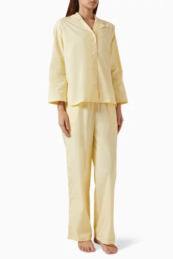 402 Pyjama Shirt & Pants Set in Cotton-stretch